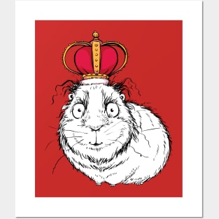 Regal Little Guinea Pig with a Fancy Little Crown Posters and Art